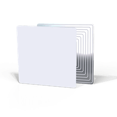 Étiquettes antivol RF 4×4 blanches avec circuit visible — ARFE-44D08200WH